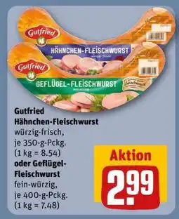 REWE Gutfried Hähnchen-Fleischwurst oder Geflügel-Fleischwurst Angebot