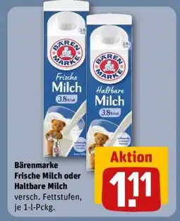 REWE Bärenmarke Frische Milch oder Haltbare Milch Angebot