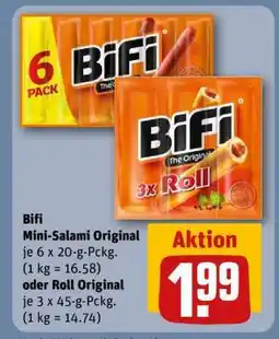 REWE BiFi Mini-Salami Original oder Roll Original Angebot