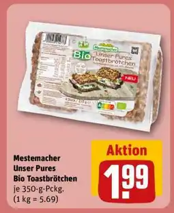 REWE Mestemacher Unser Pures Bio Toastbrötchen Angebot