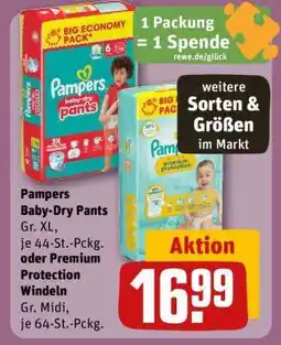 REWE Pampers Baby-Dry Pants oder Premium Protection Windeln Angebot