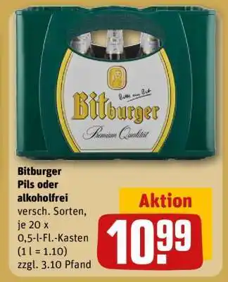 REWE Bitburger Pils oder alkoholfrei Angebot