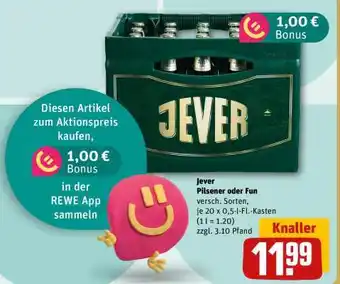 REWE JEVER Pilsener oder Fun Angebot