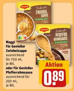 REWE Maggi Für Genießer Zwiebelsuppe oder Für Genießer Pfefferrahmsauce Angebot