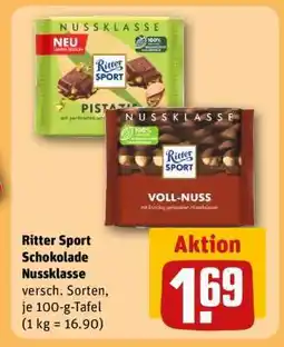 REWE Ritter Sport Schokolade Nussklasse Angebot