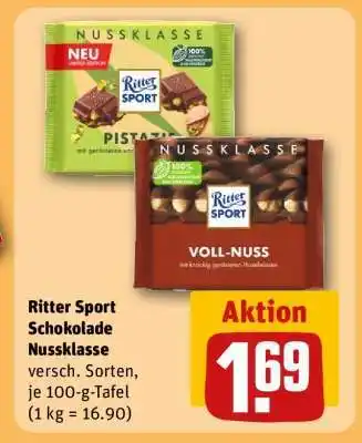 REWE Ritter Sport Schokolade Nussklasse Angebot