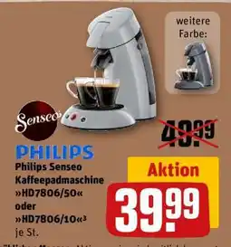 REWE Philips Senseo Kaffeepadmaschine HD7806/50 oder HD7806/10 Angebot