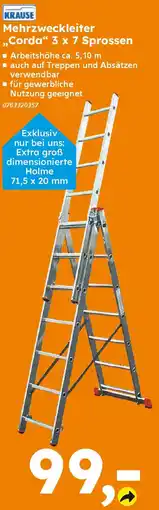 Globus Baumarkt KRAUSE Mehrzweckleiter ,,Corda" 3 x 7 Sprossen Angebot