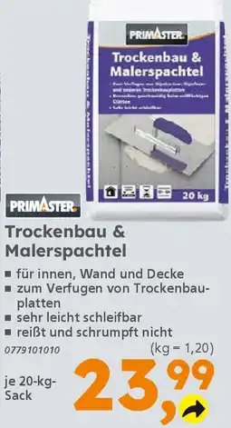 Globus Baumarkt PRIMASTER Trockenbau & Malerspachtel Angebot