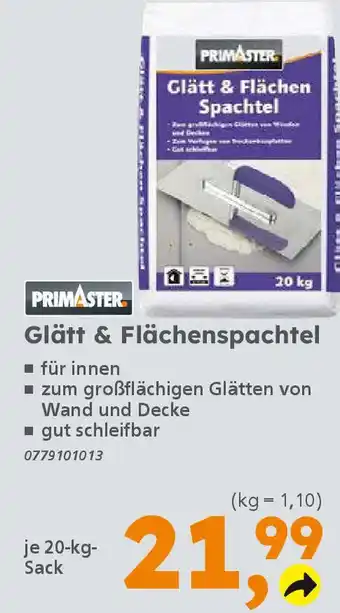 Globus Baumarkt PRIMASTER Glätt & Flächenspachtel Angebot