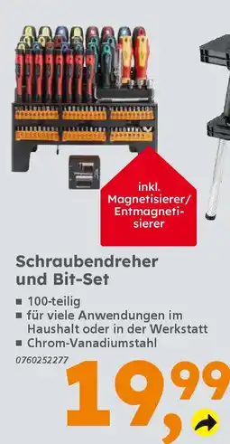Globus Baumarkt Schraubendreher und Bit-Set ■ 100-teilig Angebot