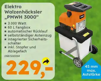Globus Baumarkt PRIMASTER Walzenhäcksler ,,PMWH 3000" Angebot