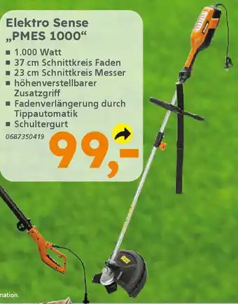 Globus Baumarkt PRIMASTER Elektro Sense ,,PMES 1000" Angebot