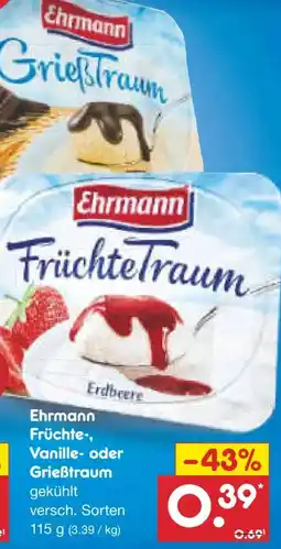 Netto Marken-Discount Ehrmann Früchte-Traum Erdbeere Angebot