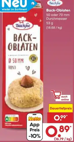 Netto Marken-Discount Backfee Backoblaten Angebot