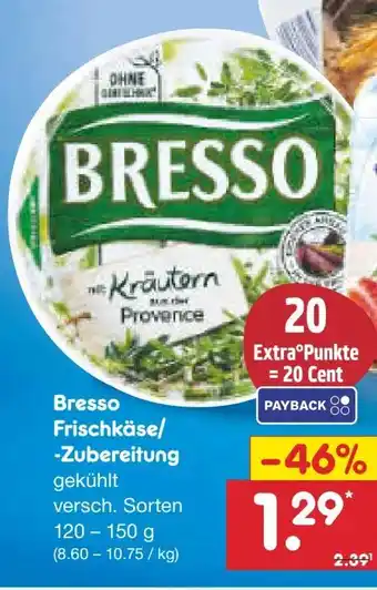 Netto Marken-Discount Bresso Frischkäse-Kräuter der Provence Angebot