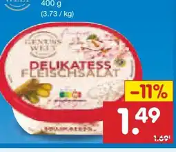 Netto Marken-Discount Genuss Welt Delikatess Fleischsalat Angebot