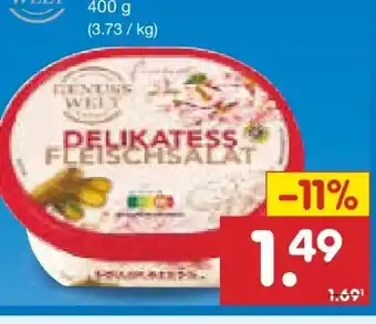 Netto Marken-Discount Genuss Welt Delikatess Fleischsalat Angebot
