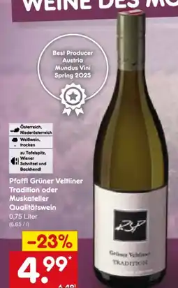 Netto Marken-Discount Weingut Roman Josef Pfaffl Grüner Veltliner Tradition Angebot