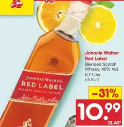 Netto Marken-Discount Johnnie Walker Red Label Blended Scotch Whisky Angebot