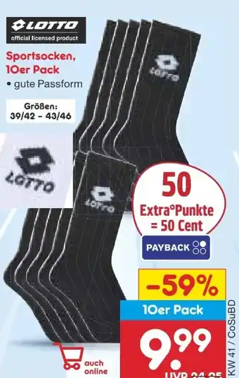 Netto Marken-Discount Lotto Sportsocken 10er Pack Angebot