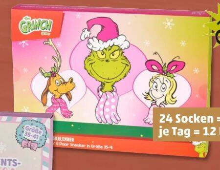 Damen Socken-Adventskalender The Grinch Angebot bei PENNY