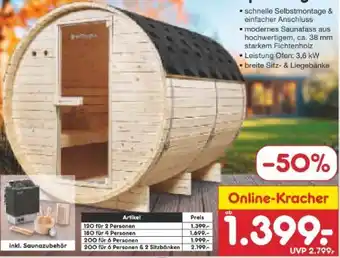 Netto Marken-Discount Artsauna Fasssauna Spitzbergen Angebot