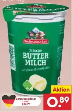 Netto Marken-Discount Berchtesgadener Land Frische Buttermilch Angebot