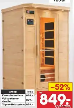 Netto Marken-Discount Artsauna Infrarotkabine Wärmekabine Oslo Angebot