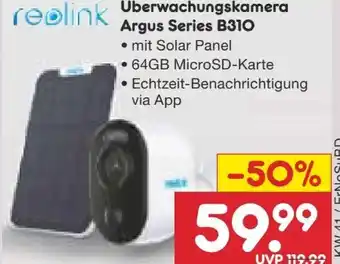 Netto Marken-Discount Reolink Überwachungskamera Argus Series B310 Angebot