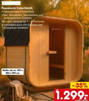 Netto Marken-Discount Artsauna Cube Fasssauna Nolvik Angebot