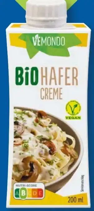 Lidl Vemondo Bio Vegane Hafer Creme Angebot
