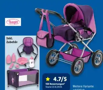 Lidl Bayer Puppen Kombi-Puppenwagen Grande Megaset Angebot