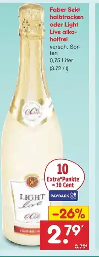 Netto Marken-Discount Faber Sekt Light Live Angebot