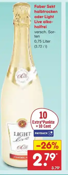 Netto Marken-Discount Faber Sekt Light Live Angebot