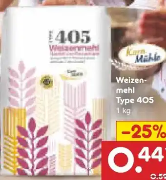 Netto Marken-Discount Korn Mühle Weizenmehl Type 405 Angebot