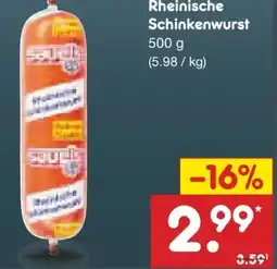 Netto Marken-Discount Rheinische Schinkenwurst Angebot