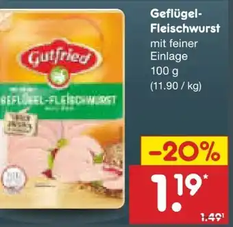 Netto Marken-Discount Gutfried Geflügelfleischwurst Angebot