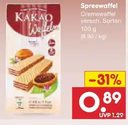 Netto Marken-Discount Spreewaffel Cremewaffeln Angebot
