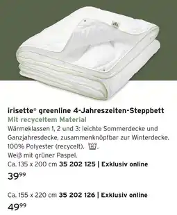 Tchibo Irisette greenline 4-jahreszeiten-steppbett ca. 135 x 200 cm Angebot