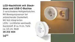 Tchibo Led-nachtlicht mit steckdose und usb-c-buchse Angebot