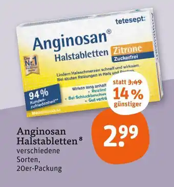 tegut Tetesept anginosan halstabletten zitrone Angebot