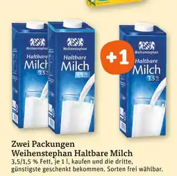 tegut Weihenstephan zwei packungen haltbare milch Angebot