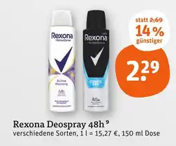 tegut Rexona deospray 48h Angebot