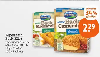 tegut Alpenhain back-mozzarella Angebot