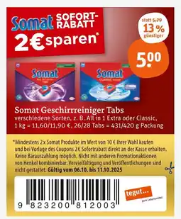tegut Somat geschirrreiniger tabs all in 1 extra Angebot