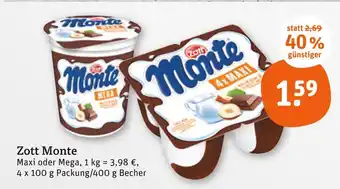 tegut Zott monte maxi Angebot