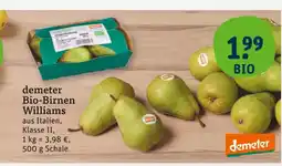 tegut Demeter bio-birnen williams Angebot