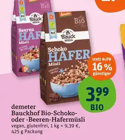 tegut Demeter bauckhof bio-schoko-hafermüsli Angebot