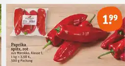 tegut Paprika spitz, rot Angebot